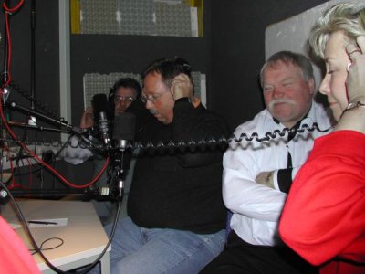 Im Studio - v.l. `Prinzessin Ute I., Franz Pyszko, Moderator Rüdiger Ullrich und Präsident Klaus Missing