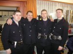 Verteidigung fehlgeschlagen: Die Mannschaft der Freiwilligen Feuerwehr - v.l. Michael Kares, GBI Winfried Osterberg, Pascal Oste