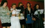 Gesang: Gesangsgruppe 1990 - v.l. Elke Bentz, Erika Krüger, Silvia Brede, Cornelia Werner und Erika Harbusch
