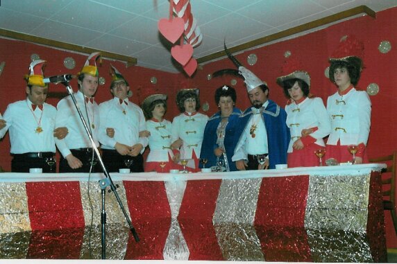 Die "Prinzenpaarecke" auf der immerhin 5 x 3,50 m großen Karnevalsbühne 1981