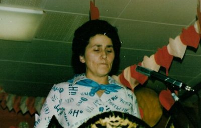Karnevalsmutter Rosel Noll 1978 in der Bütt - nach ihr wurde auch der Ehrenorden des NCC benannt - der "Rosel-Noll-Orden